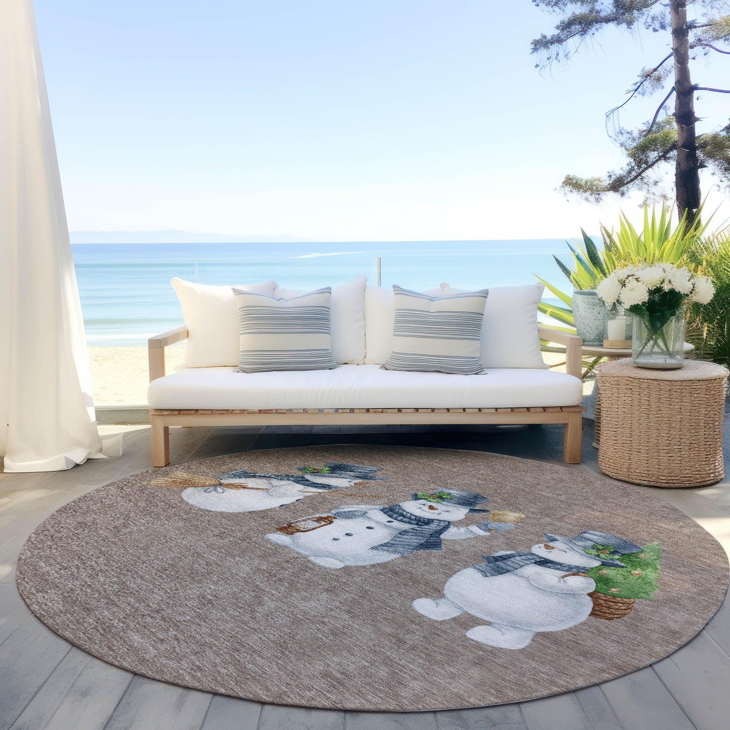Raeanor Taupe Washable Indoor-Outdoor Rug