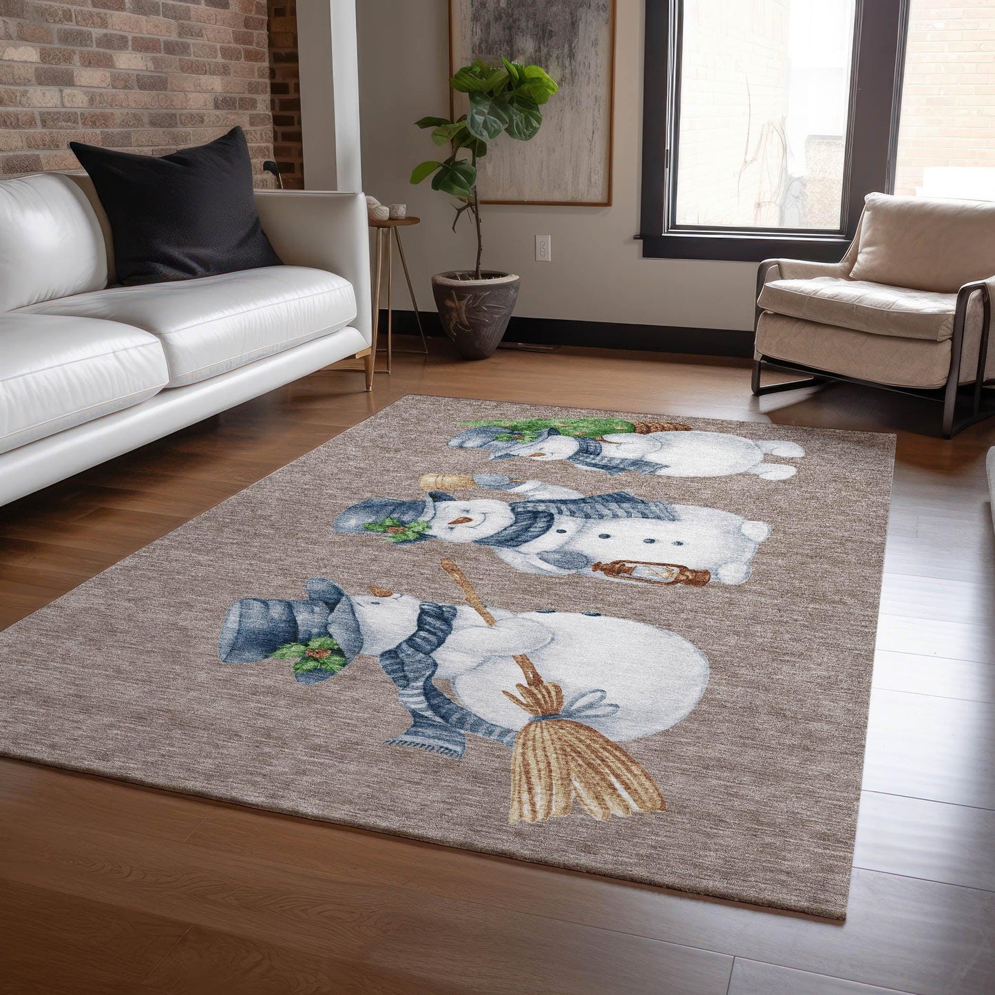 Raeanor Taupe Washable Indoor-Outdoor Rug
