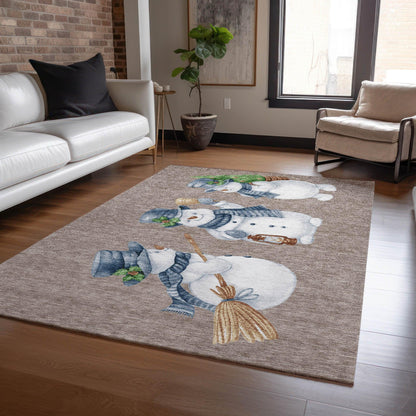 Raeanor Taupe Washable Indoor-Outdoor Rug