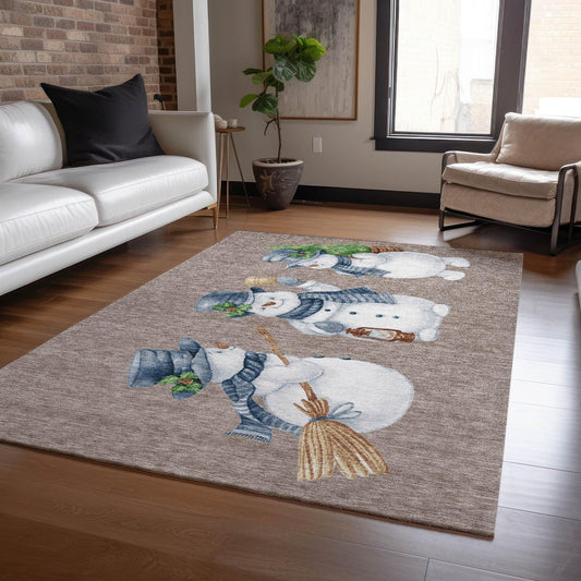 Raeanor Taupe Washable Indoor-Outdoor Rug