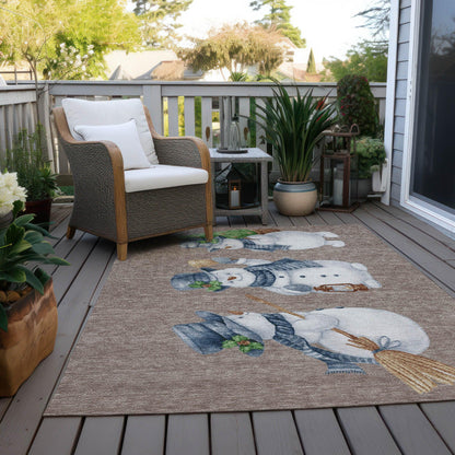 Raeanor Taupe Washable Indoor-Outdoor Rug