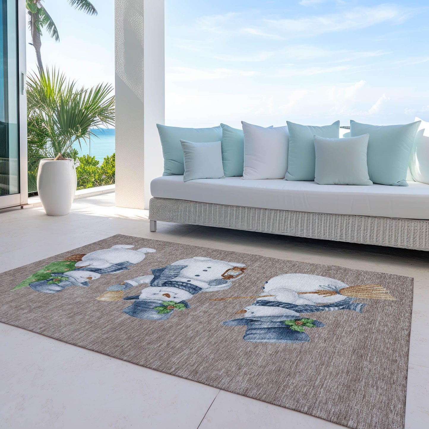 Raeanor Taupe Washable Indoor-Outdoor Rug