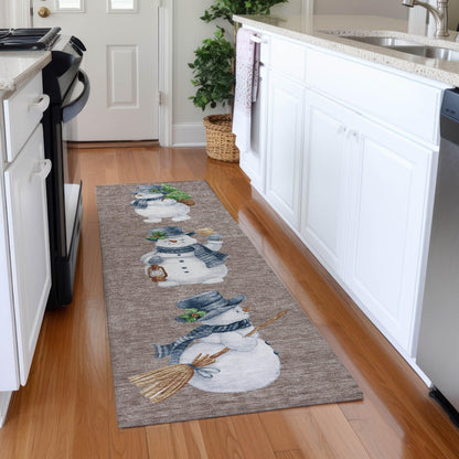 Raeanor Taupe Washable Indoor-Outdoor Rug