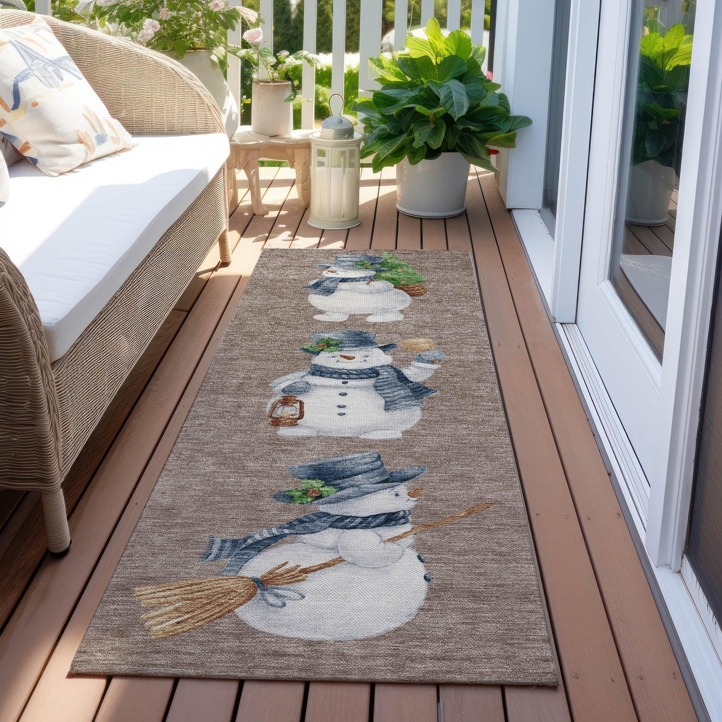 Raeanor Taupe Washable Indoor-Outdoor Rug