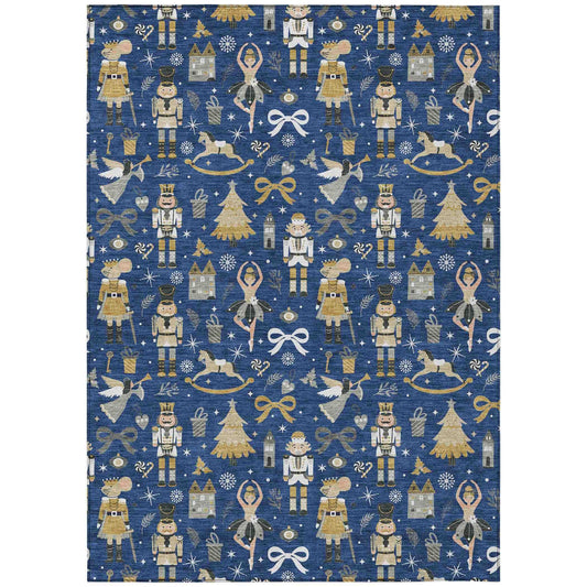 Raeara Blue Washable Indoor-Outdoor Rug