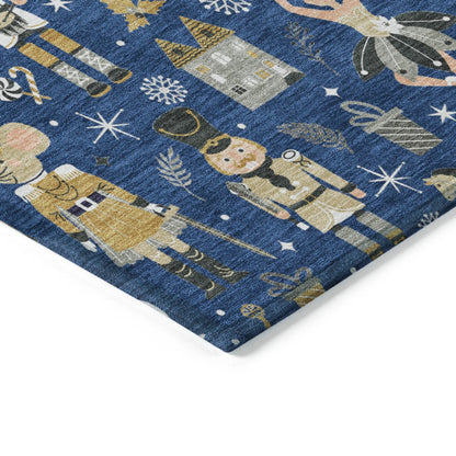 Raeara Blue Washable Indoor-Outdoor Rug