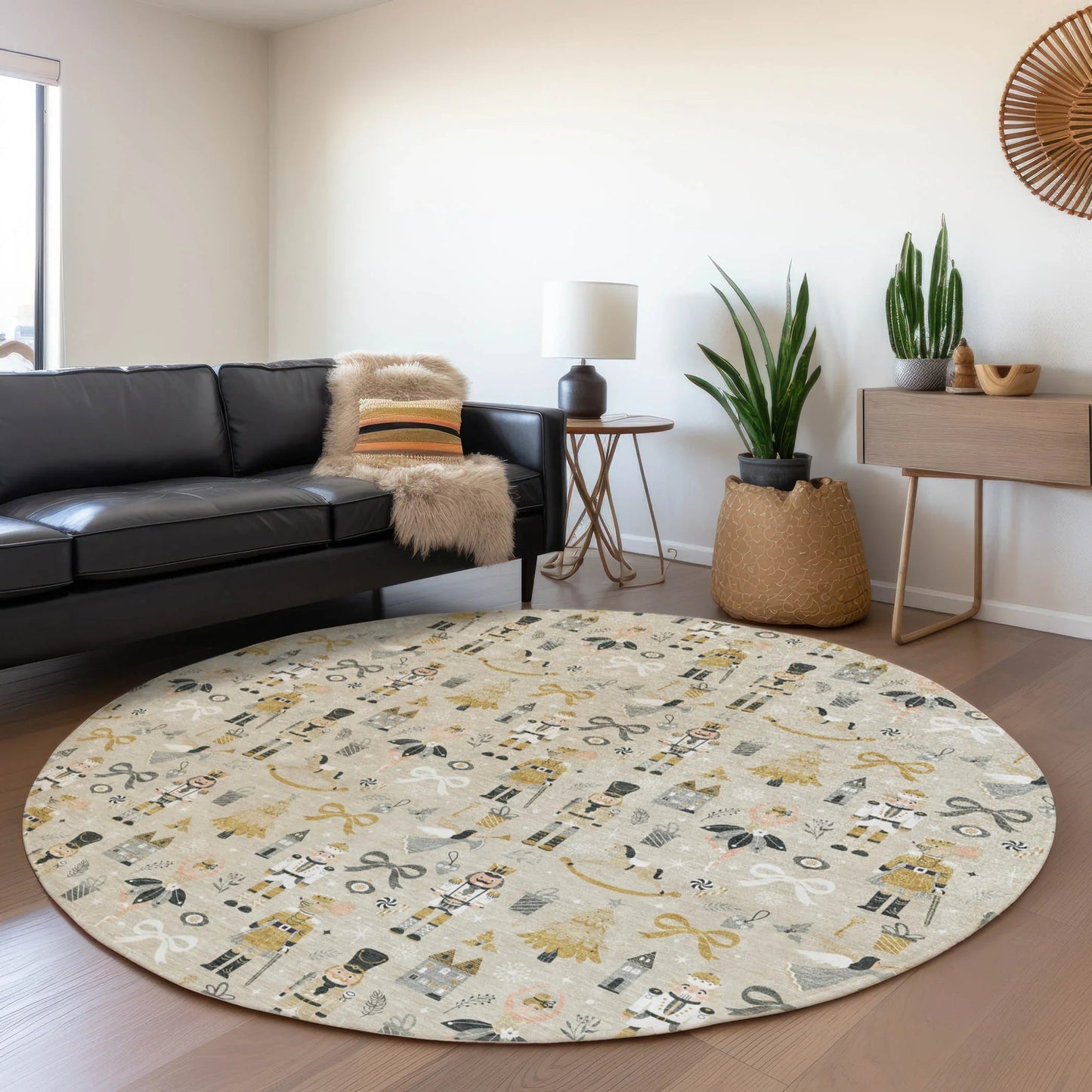Raeara Brown Washable Indoor-Outdoor Rug