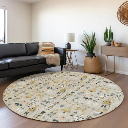 Raeara Brown Washable Indoor-Outdoor Rug