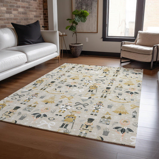 Raeara Brown Washable Indoor-Outdoor Rug