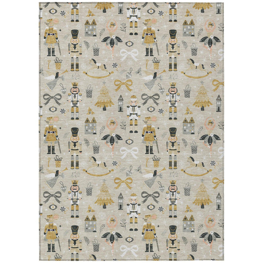 Raeara Brown Washable Indoor-Outdoor Rug