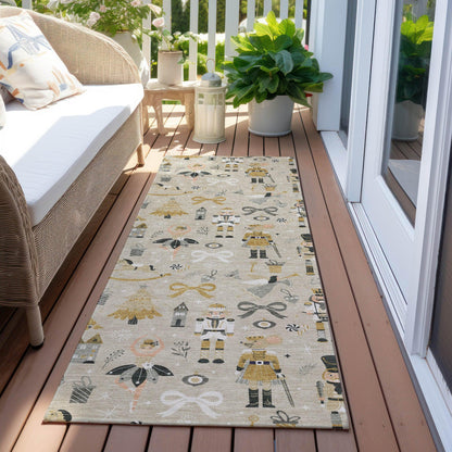 Raeara Brown Washable Indoor-Outdoor Rug