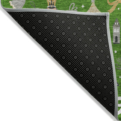 Raeara Green Washable Indoor-Outdoor Rug