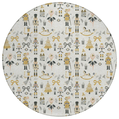 Raeara Ivory Washable Indoor-Outdoor Rug