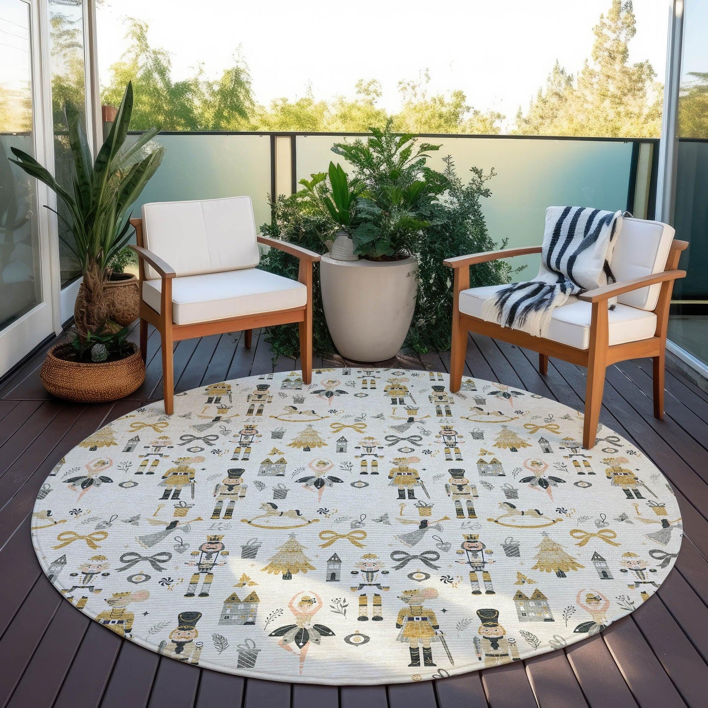 Raeara Ivory Washable Indoor-Outdoor Rug