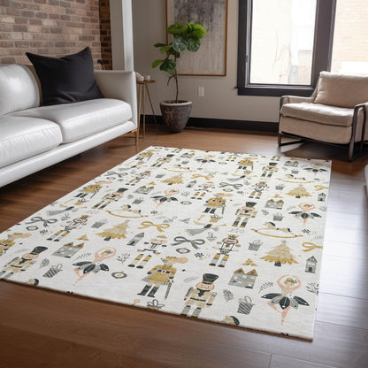 Raeara Ivory Washable Indoor-Outdoor Rug