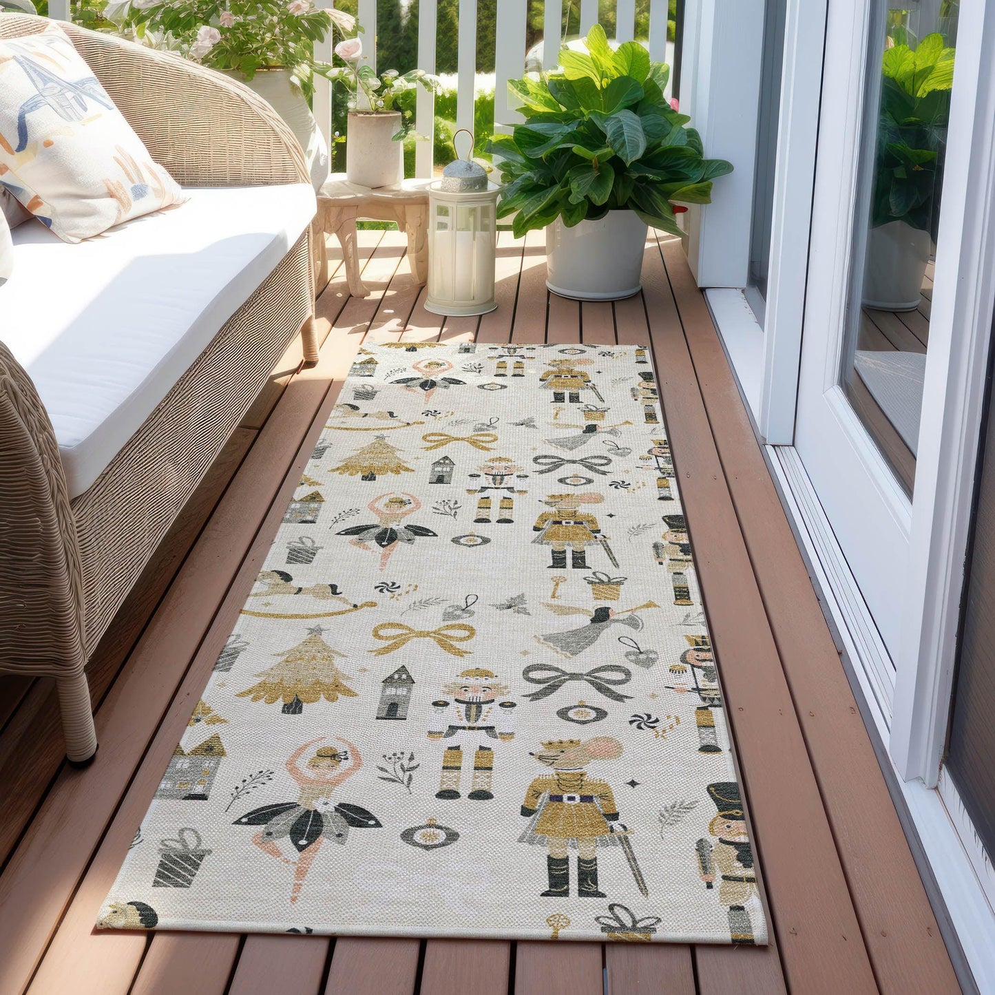 Raeara Ivory Washable Indoor-Outdoor Rug
