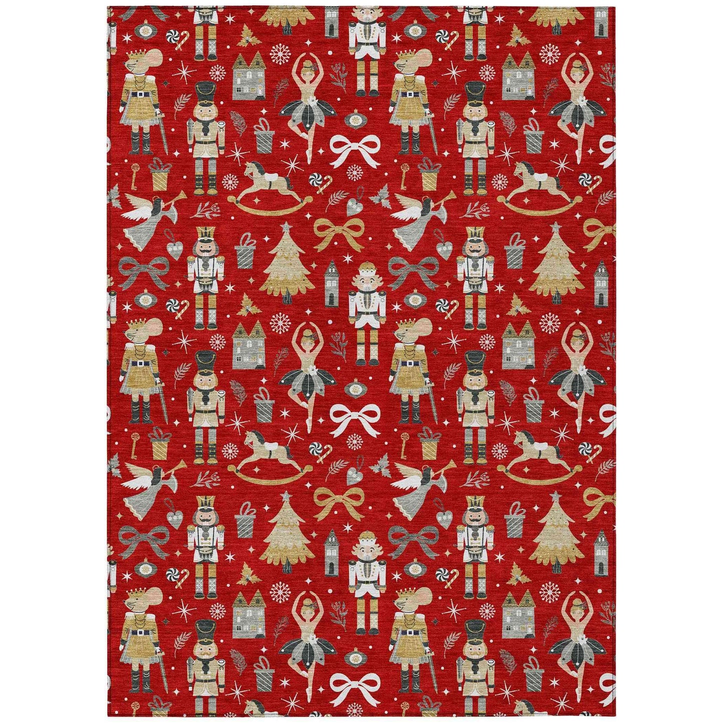 Raeara Red Washable Indoor-Outdoor Rug