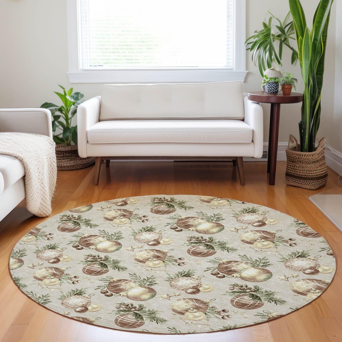 Raearis Brown Washable Indoor-Outdoor Rug