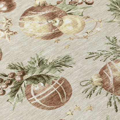 Raearis Brown Washable Indoor-Outdoor Rug