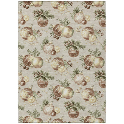 Raearis Brown Washable Indoor-Outdoor Rug