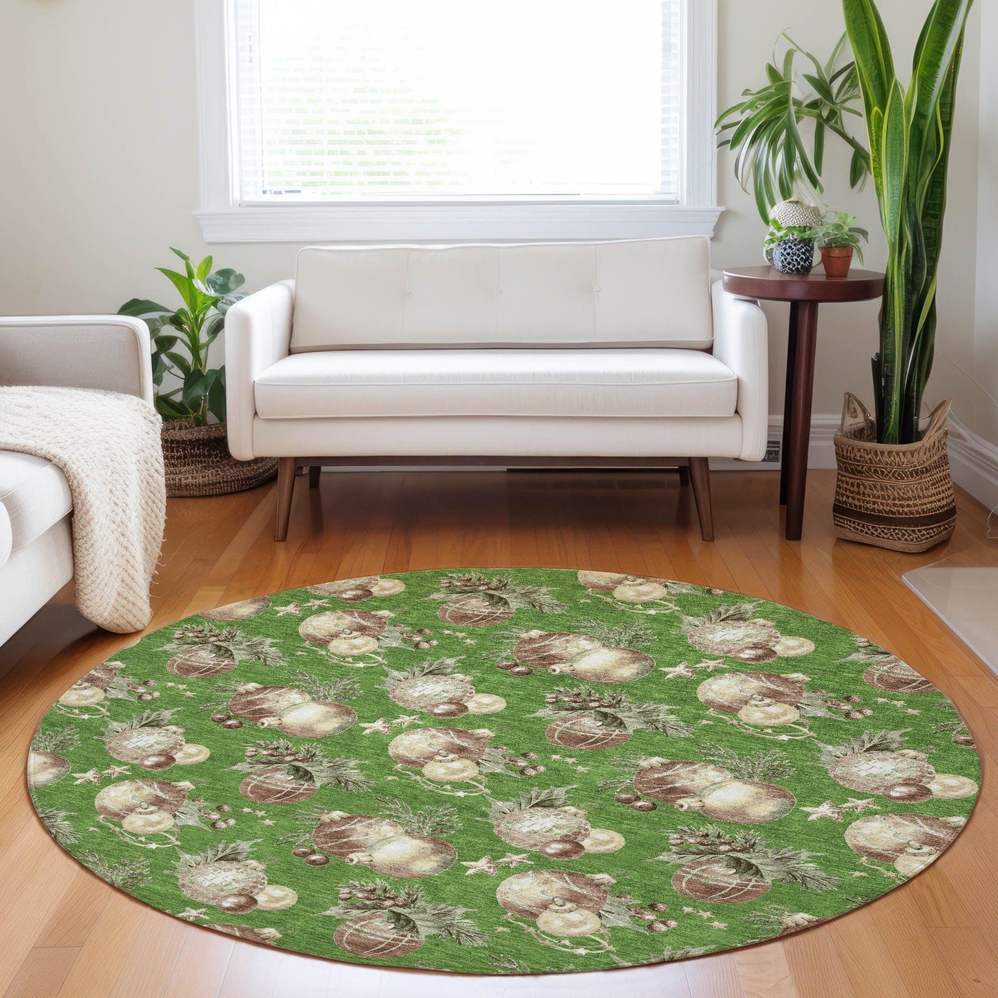 Raearis Green Washable Indoor-Outdoor Rug