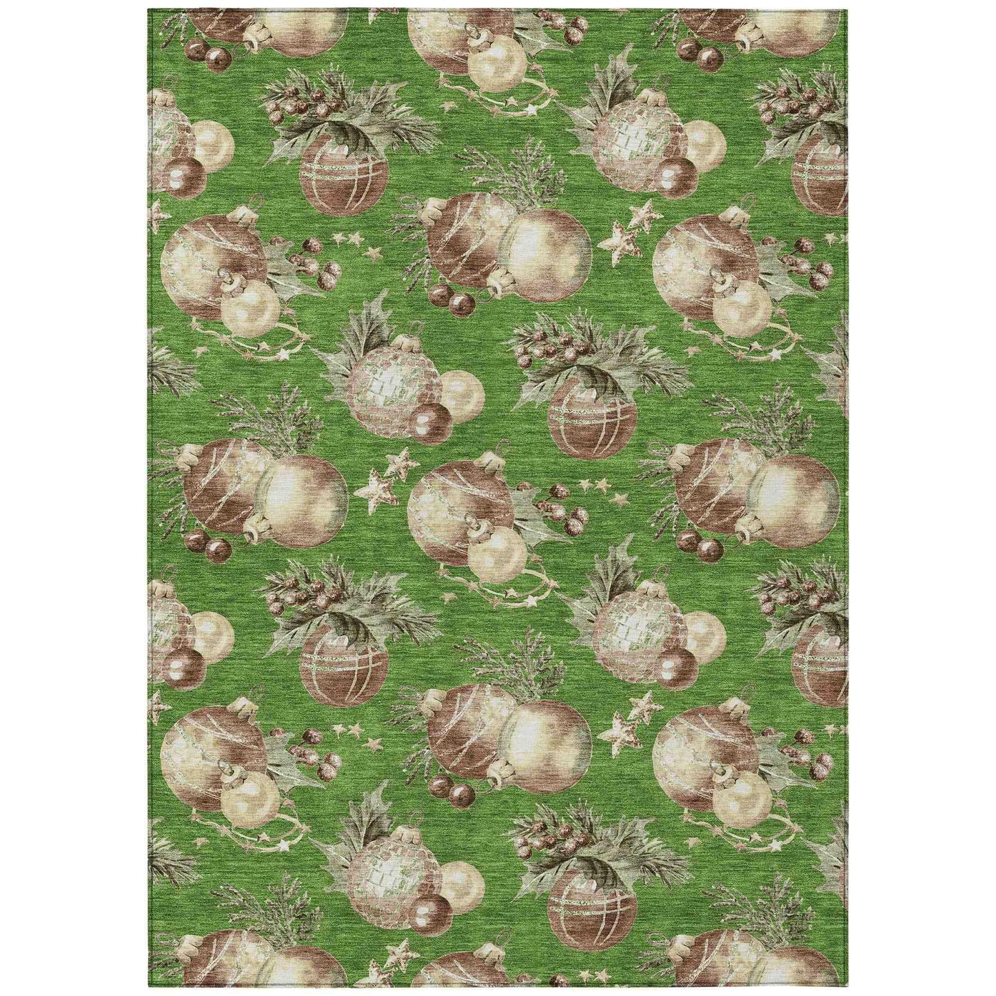 Raearis Green Washable Indoor-Outdoor Rug