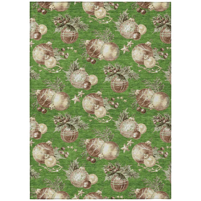 Raearis Green Washable Indoor-Outdoor Rug