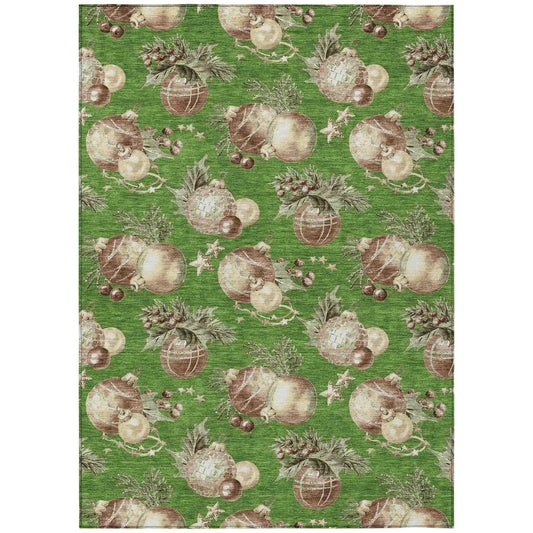 Raearis Green Washable Indoor-Outdoor Rug