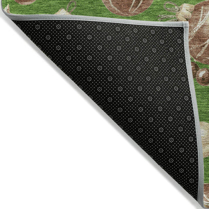 Raearis Green Washable Indoor-Outdoor Rug