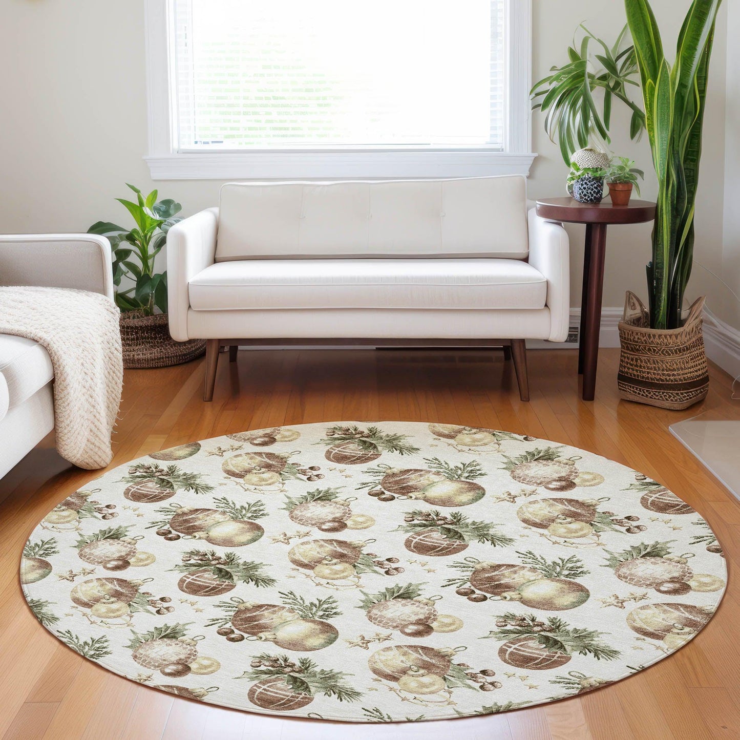 Raearis Ivory Washable Indoor-Outdoor Rug