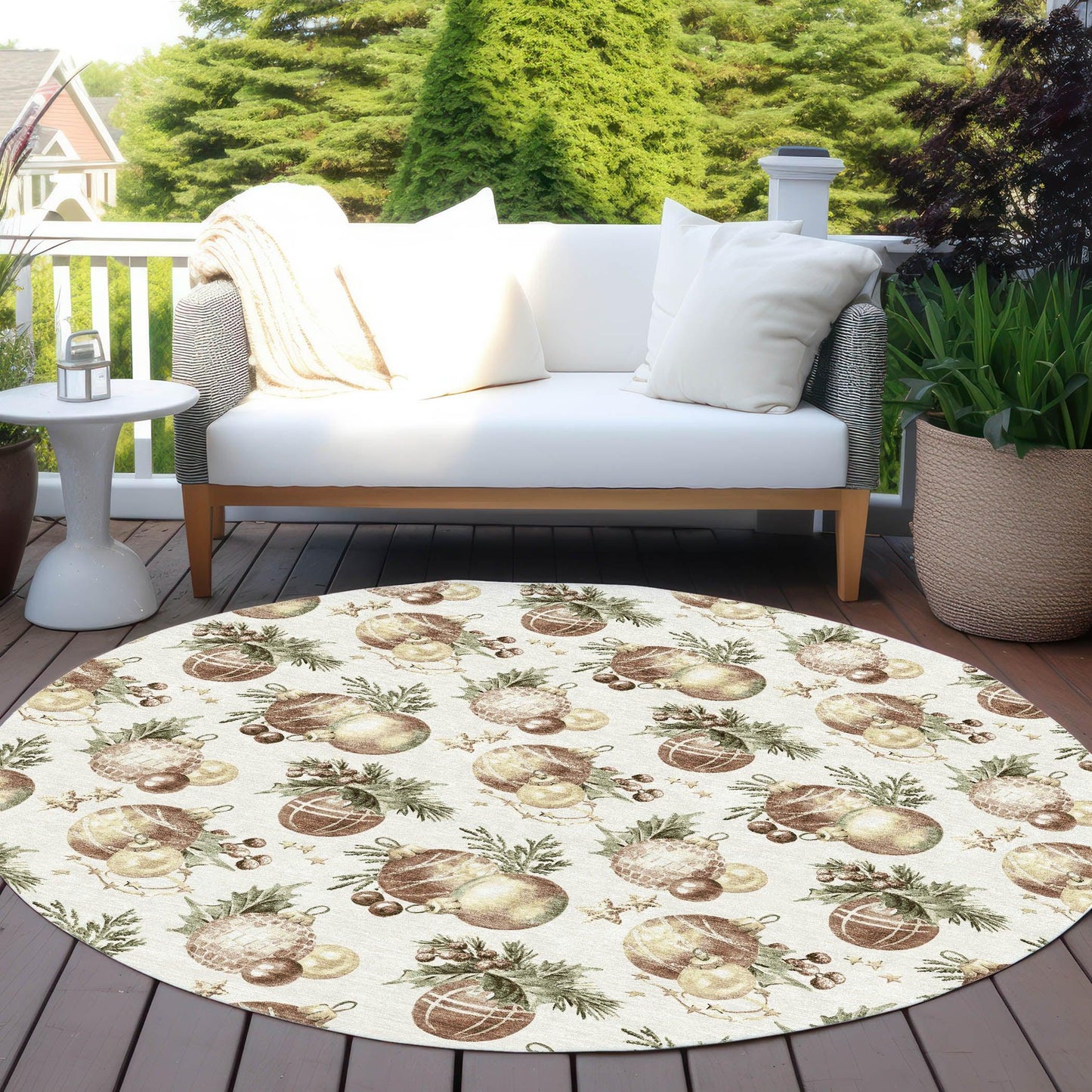 Raearis Ivory Washable Indoor-Outdoor Rug