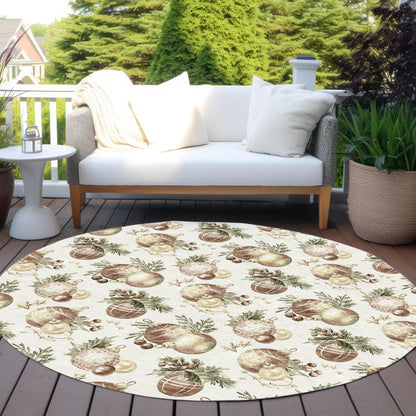 Raearis Ivory Washable Indoor-Outdoor Rug