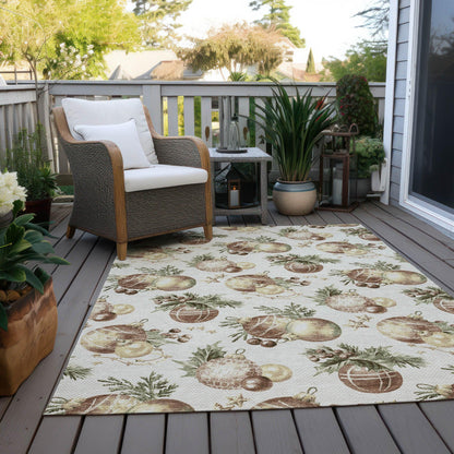 Raearis Ivory Washable Indoor-Outdoor Rug