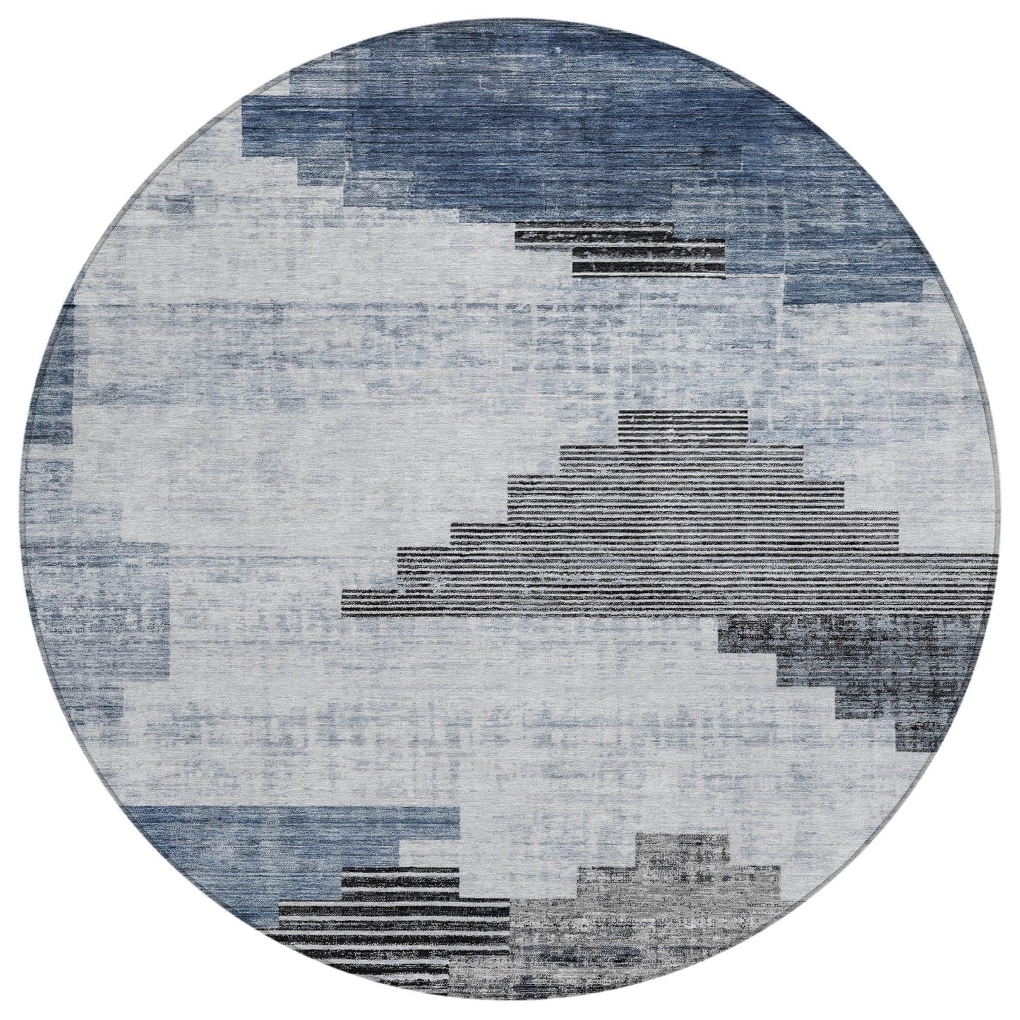 Raeel Blue Washable Indoor-Outdoor Rug