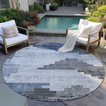 Raeel Blue Washable Indoor-Outdoor Rug