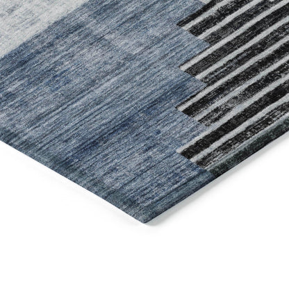 Raeel Blue Washable Indoor-Outdoor Rug