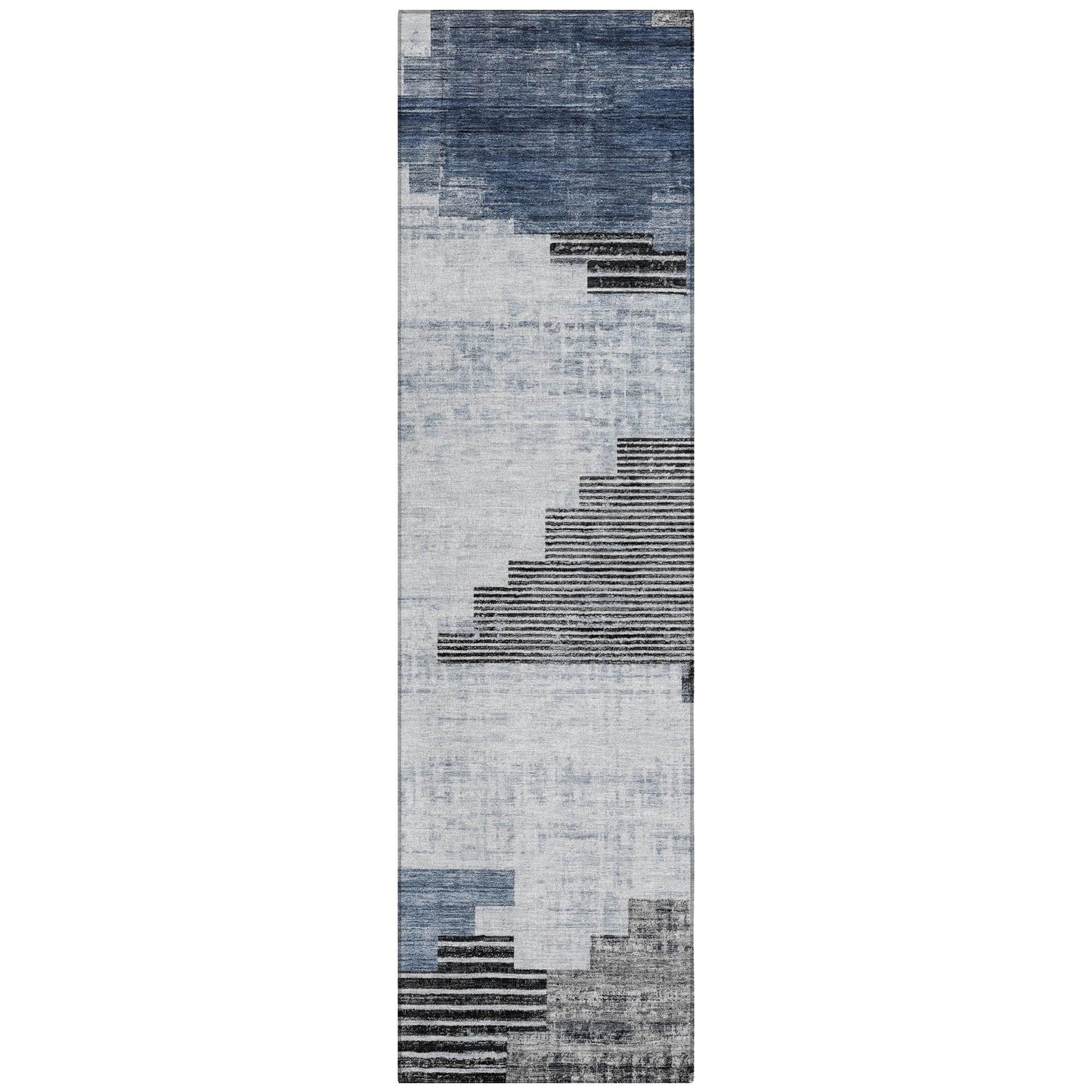 Raeel Blue Washable Indoor-Outdoor Rug