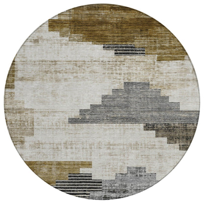 Raeel Brown Washable Indoor-Outdoor Rug