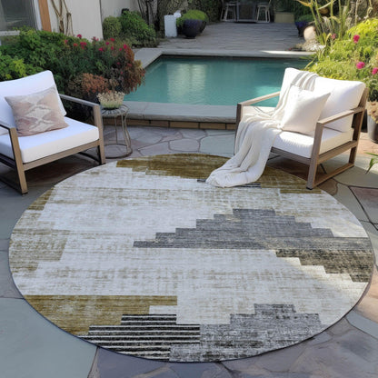 Raeel Brown Washable Indoor-Outdoor Rug