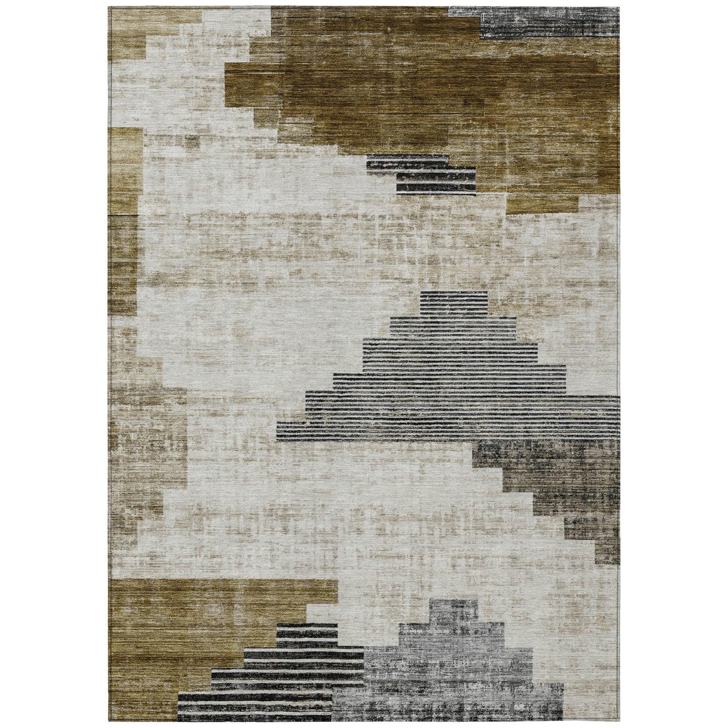 Raeel Brown Washable Indoor-Outdoor Rug