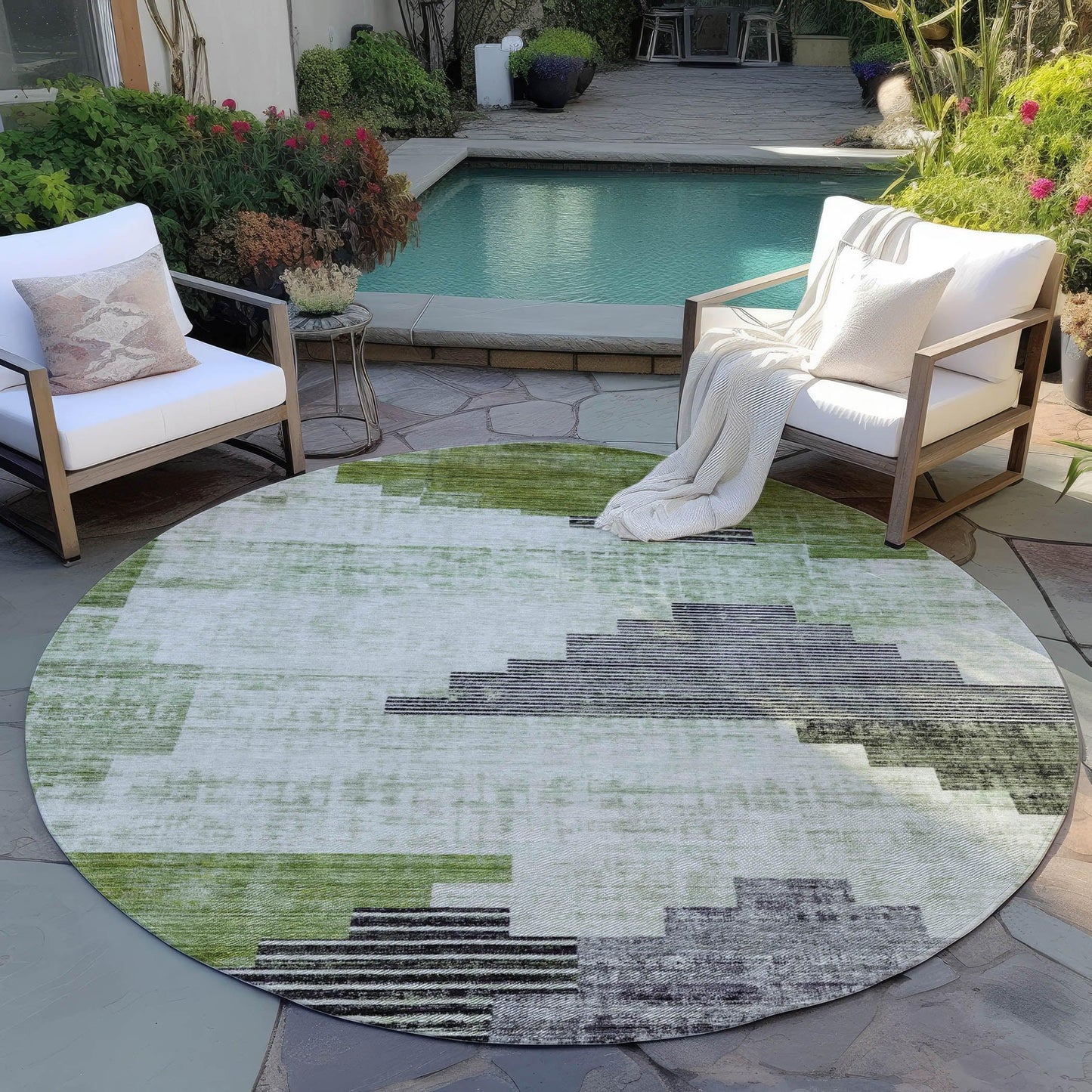 Raeel Fern Washable Indoor-Outdoor Rug