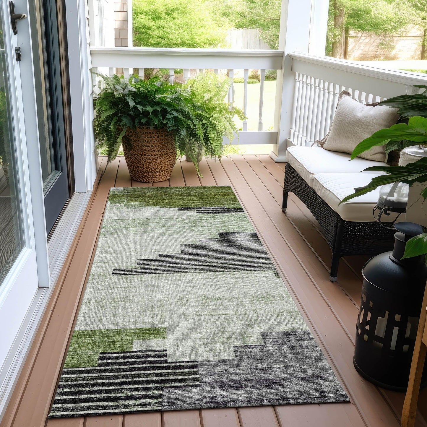 Raeel Fern Washable Indoor-Outdoor Rug