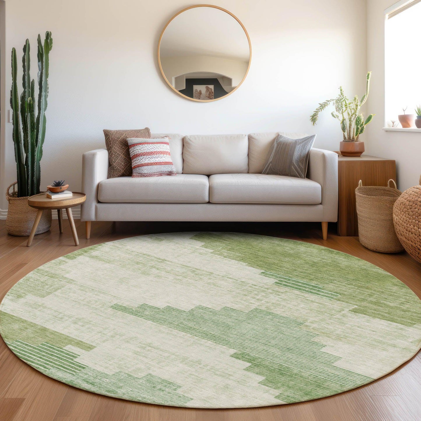 Raeel Green Washable Indoor-Outdoor Rug