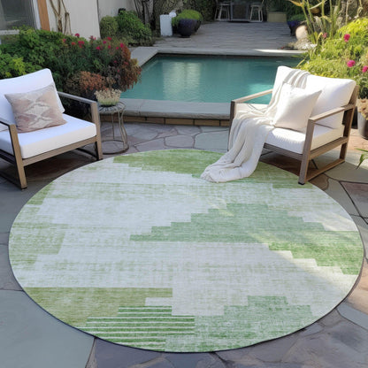 Raeel Green Washable Indoor-Outdoor Rug