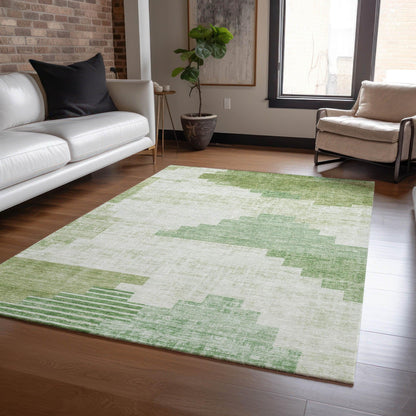 Raeel Green Washable Indoor-Outdoor Rug