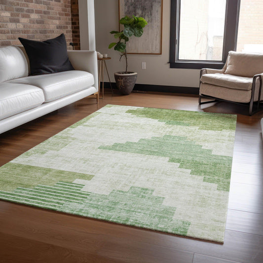 Raeel Green Washable Indoor-Outdoor Rug