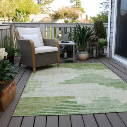 Raeel Green Washable Indoor-Outdoor Rug