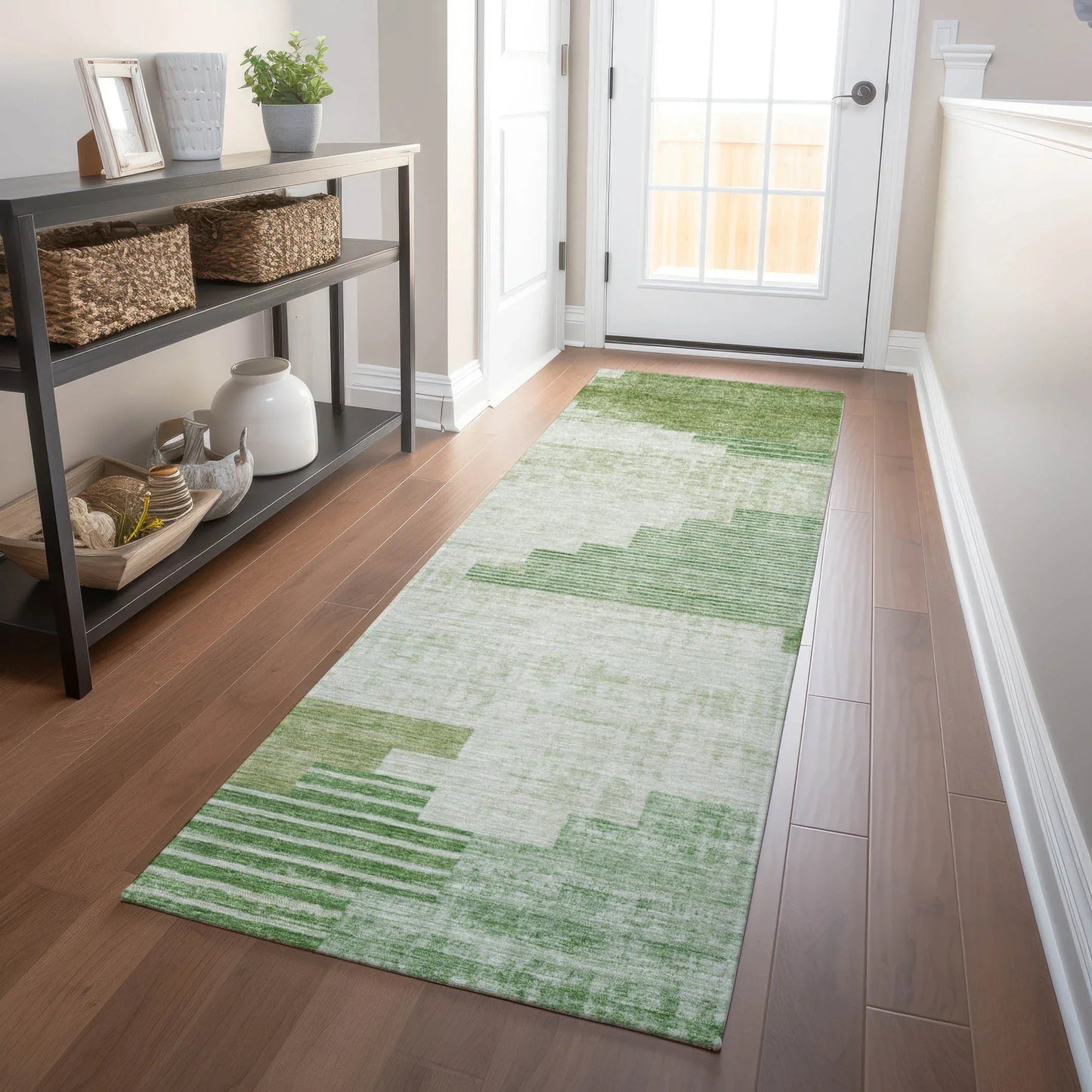 Raeel Green Washable Indoor-Outdoor Rug