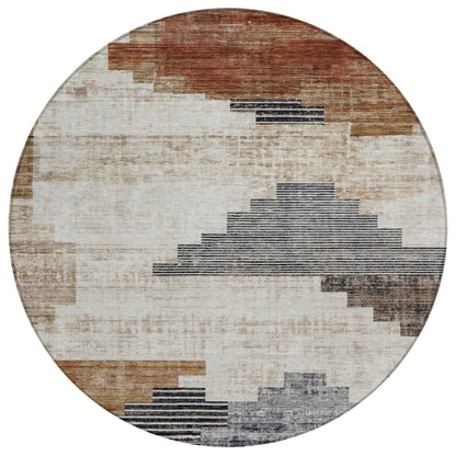 Raeel Orange Washable Indoor-Outdoor Rug