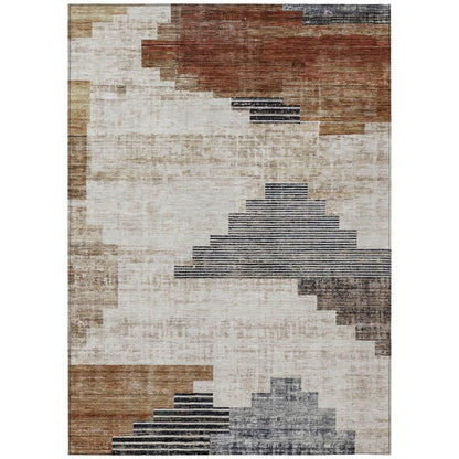Raeel Orange Washable Indoor-Outdoor Rug